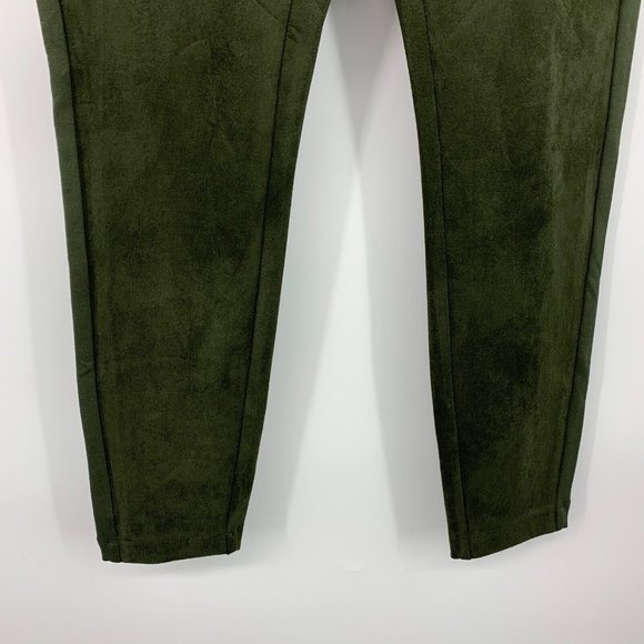 LOFT Leggings Green Faux Suede Zip Skinny Ankle Pull On - Picture 6 of 10